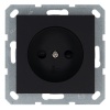 Розетка без заземления со шторками Jasmart G 16А, антрацит