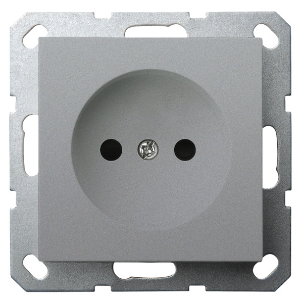 Розетка без заземления со шторками Jasmart G 16А, алюминий