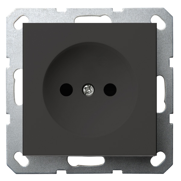 Розетка без заземления со шторками Jasmart G 16А, мокко