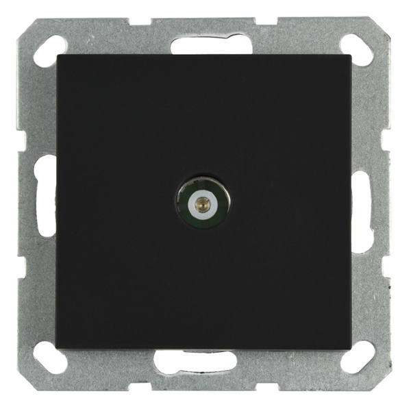 Розетка TV Jasmart G d9.5мм проходная, черный матовый