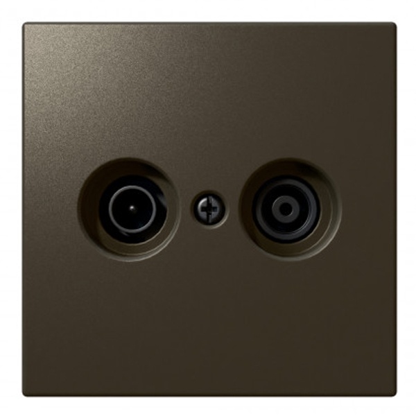 Розетка TV+FM Jasmart FD d9.5мм проходная, бронза