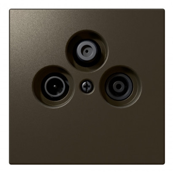 Розетка TV+FM+SAT Jasmart FD d9.5мм проходная, бронза