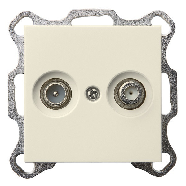 Розетка TV+FM Jasmart G d9.5мм оконечная, слоновая кость (бежевый)