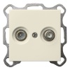 Розетка TV+FM Jasmart G d9.5мм оконечная, слоновая кость (бежевый)