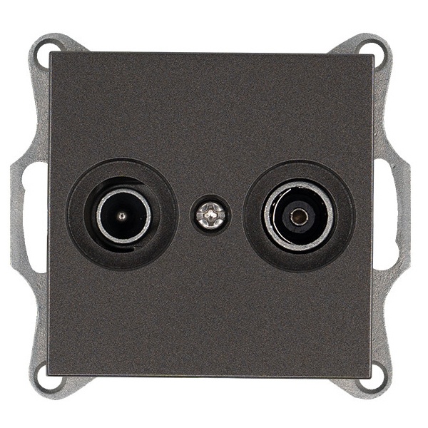 Розетка TV+FM Jasmart G d9.5мм оконечная, мокко