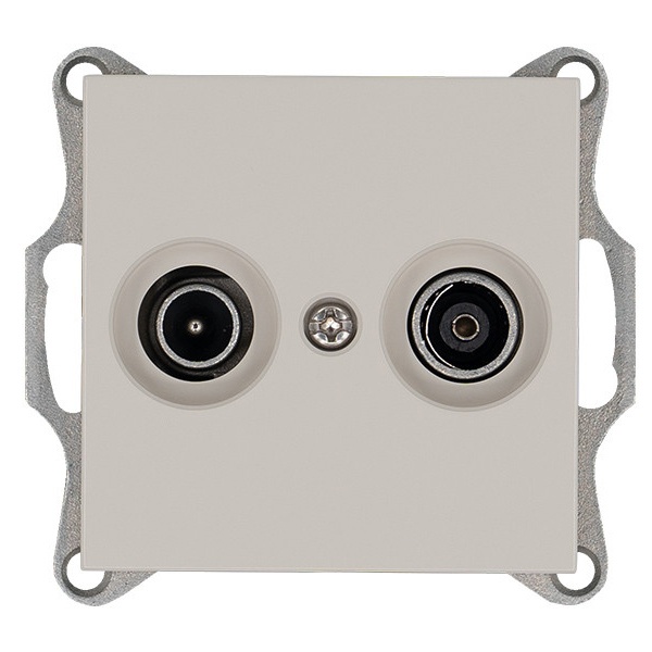 Розетка TV+FM Jasmart G d9.5мм проходная, тауп