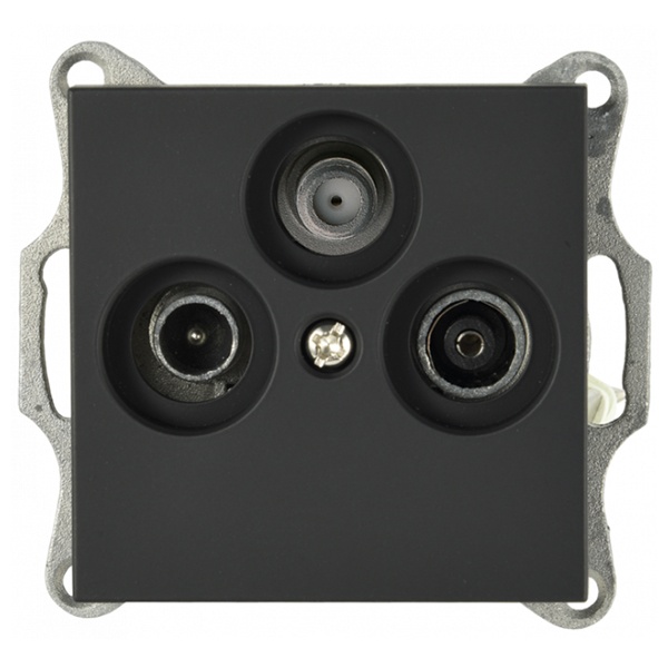 Розетка TV+FM+SAT Jasmart G d9.5мм оконечная, черный матовый