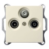 Розетка TV+FM+SAT Jasmart G d9.5мм проходная, слоновая кость (бежевый)