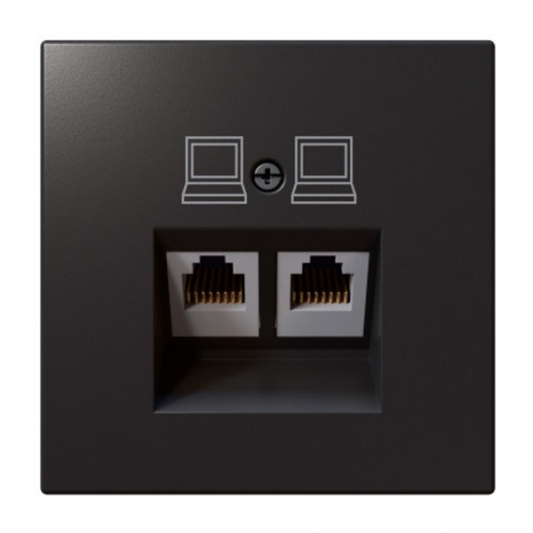 Интернет-розетка RJ45 Jasmart FD двойная категория 5, никель