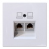 Интернет-розетка RJ45 Jasmart FD двойная категория 5, белый глянцевый