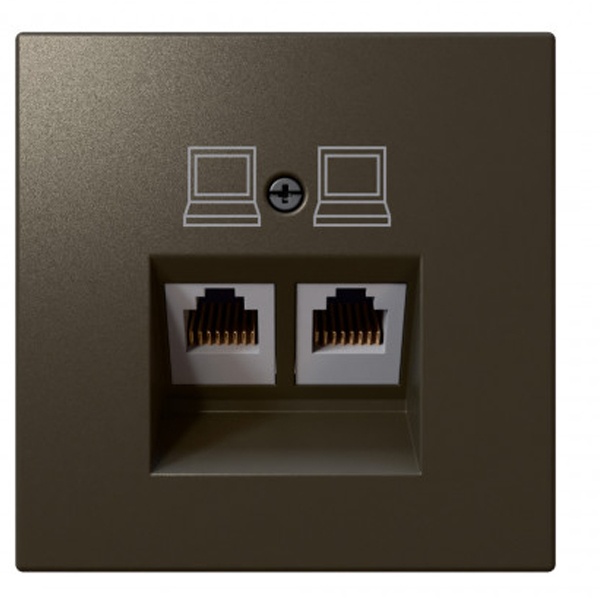 Интернет-розетка RJ45 Jasmart FD двойная категория 6, бронза