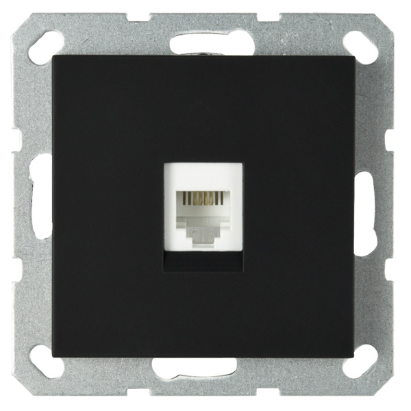 Интернет-розетка RJ45 Jasmart G категория 5, черный матовый