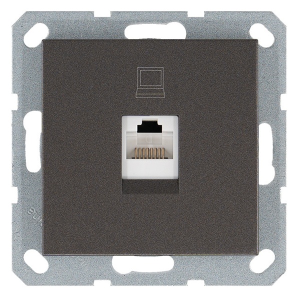Интернет-розетка RJ45 Jasmart G категория 5, мокко