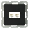 Интернет-розетка RJ45 Jasmart G двойная категория 5, черный матовый