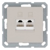 Интернет-розетка RJ45 Jasmart G двойная категория 5, тауп