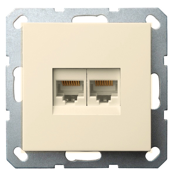 Интернет-розетка RJ45 Jasmart G двойная категория 6, шампань