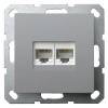 Интернет-розетка RJ45 Jasmart G двойная категория 6, алюминий