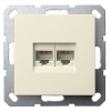 Интернет-розетка RJ45 Jasmart G двойная категория 6, слоновая кость (бежевый)