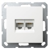 Интернет-розетка RJ45 Jasmart G двойная категория 6, белый глянцевый