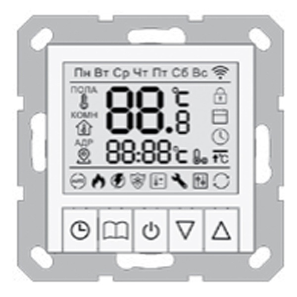 Терморегулятор электронный Jasmart G 16А в комплекте с датчиком (4м, 5х20мм), белый глянцевый