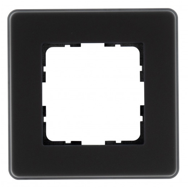 Рамка закругленная Jasmart 1-постовая, стекло матовое черный