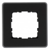 Рамка закругленная Jasmart 1-постовая, стекло матовое черный