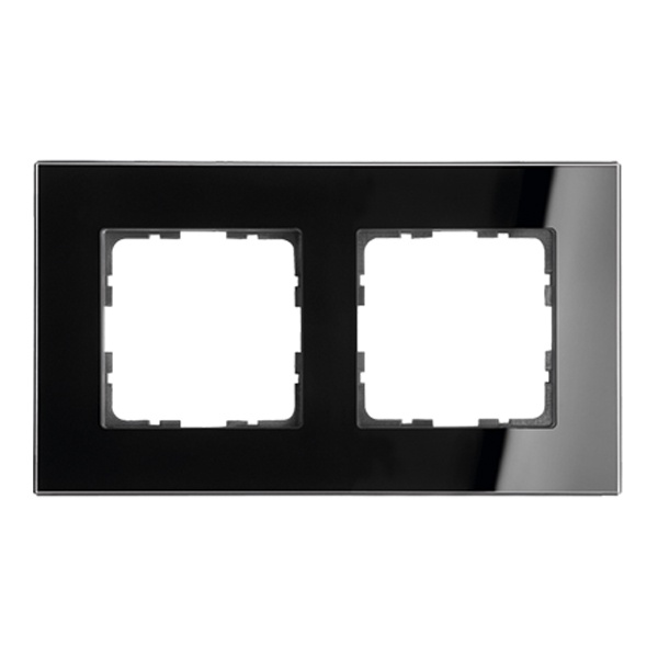 Рамка Jasmart 2-постовая, стекло черный
