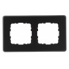 Рамка закругленная Jasmart 2-постовая, стекло матовое черный