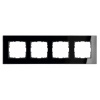 Рамка Jasmart 4-постовая, стекло черный