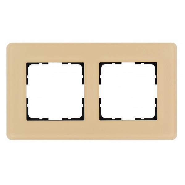 Рамка закругленная Jasmart 2-постовая, стекло матовое тауп