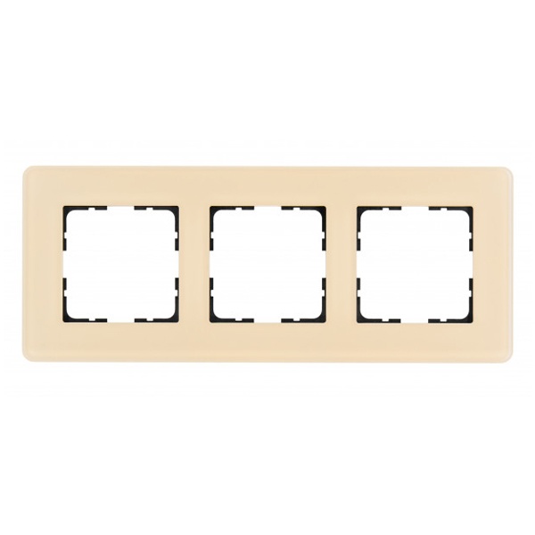 Рамка закругленная Jasmart 3-постовая, стекло матовое тауп