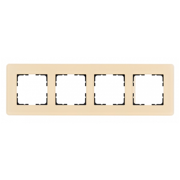 Рамка закругленная Jasmart 4-постовая, стекло матовое тауп