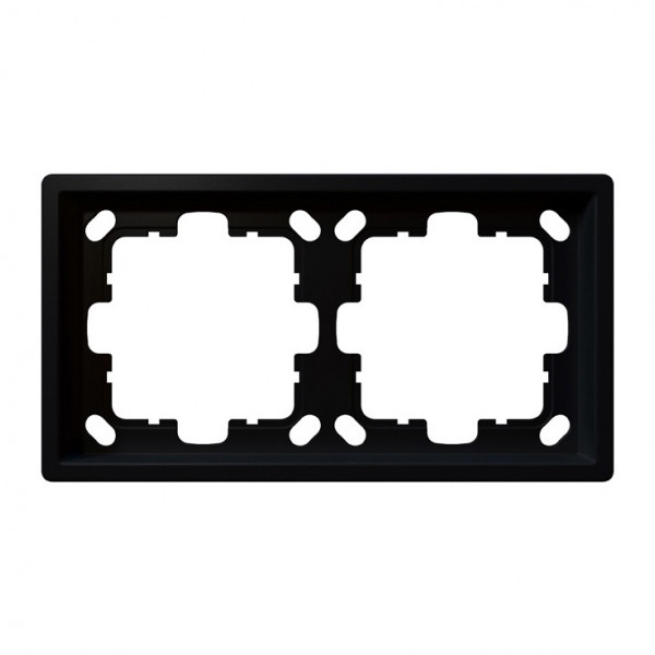 Рамка Jasmart FD  2-постовая, черный матовый (soft touch)