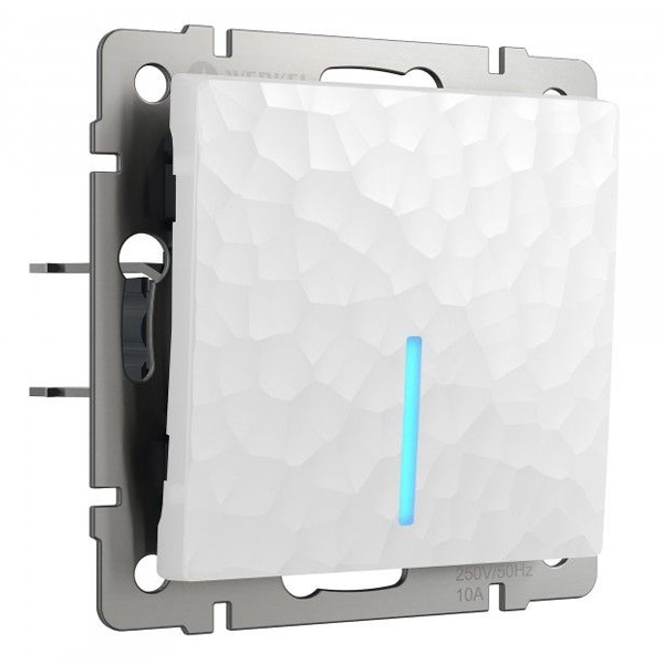 Выключатель одноклавишный с подсветкой Werkel Hammer белый