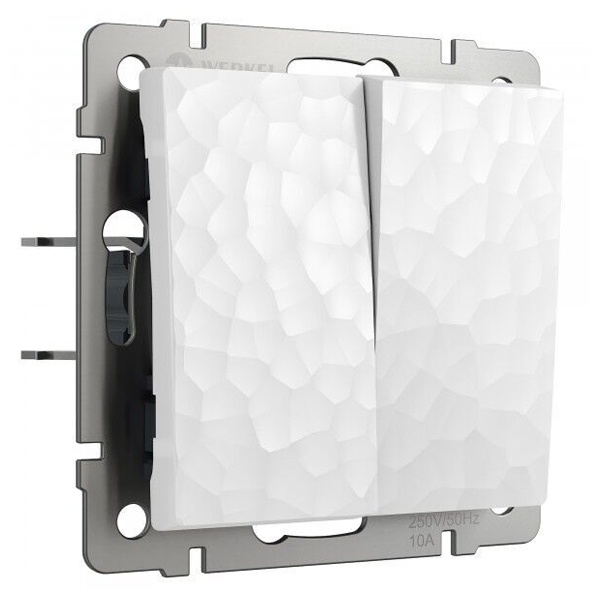 Выключатель двухклавишный Werkel Hammer белый