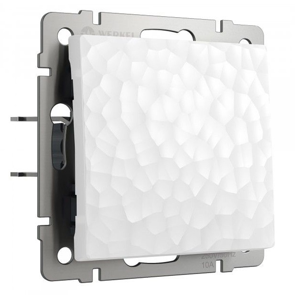 Выключатель одноклавишный проходной Werkel Hammer белый