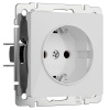 Розетка с заземлением и шторками Werkel акрил белый