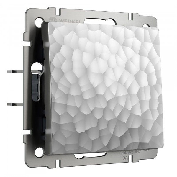 Выключатель одноклавишный Werkel Hammer серебряный