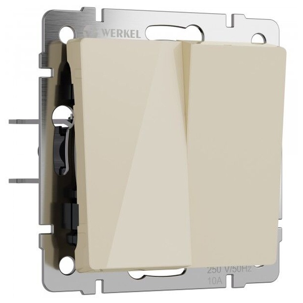 Выключатель двухклавишный Werkel акрил айвори