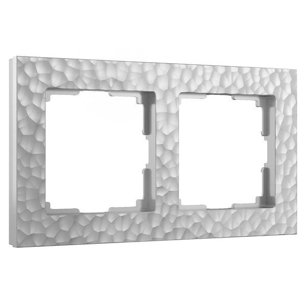 Рамка на 2 поста Hammer серебряный