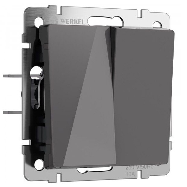 Перекрестный выключатель двухклавишный Werkel акрил графит