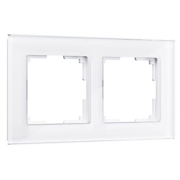 W0021101/ Рамка на 2 поста Werkel Favorit белый,стекло