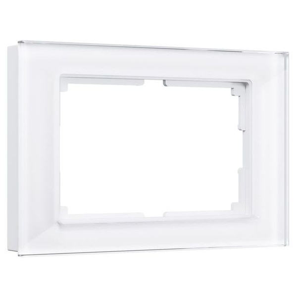 W0081101/ Рамка для двойной розетки Werkel Favorit белый,стекло