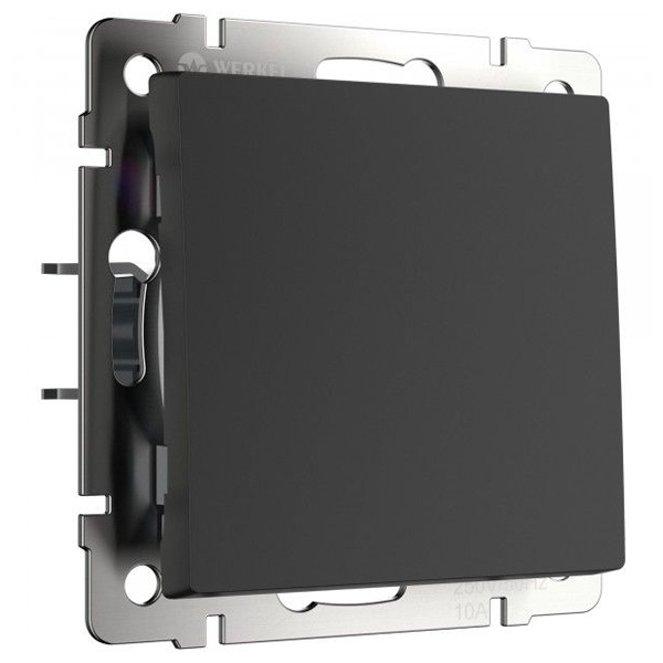 Выключатель одноклавишный Werkel черный матовый