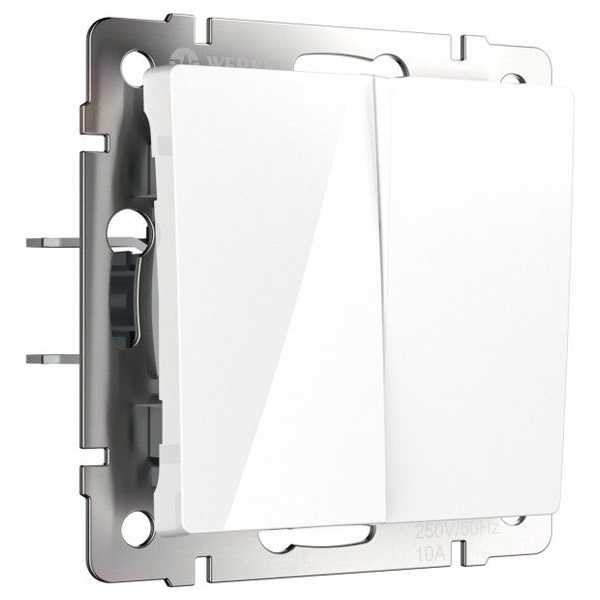 Выключатель двухклавишный Werkel белый