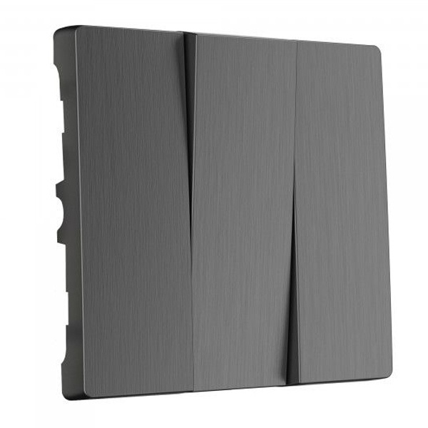 Набор клавиш для выключателя трехклавишного Werkel графит рифленый