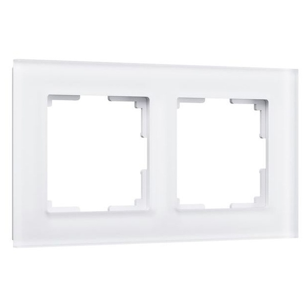 W0021105/ Рамка на 2 поста Werkel Favorit белый матовый,стекло