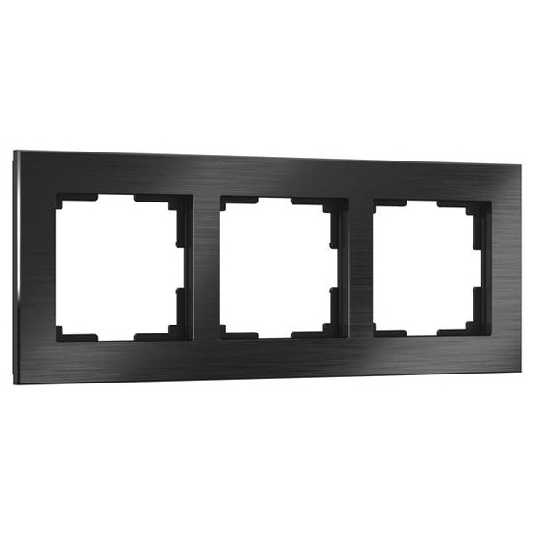 Рамка на 3 поста Werkel Aluminium черный алюминий