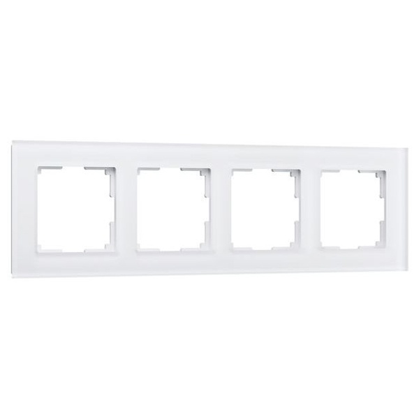 W0041105/ Рамка на 4 поста Werkel Favorit белый матовый,стекло