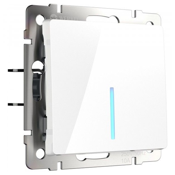 Выключатель одноклавишный проходной с подсветкой Werkel белый